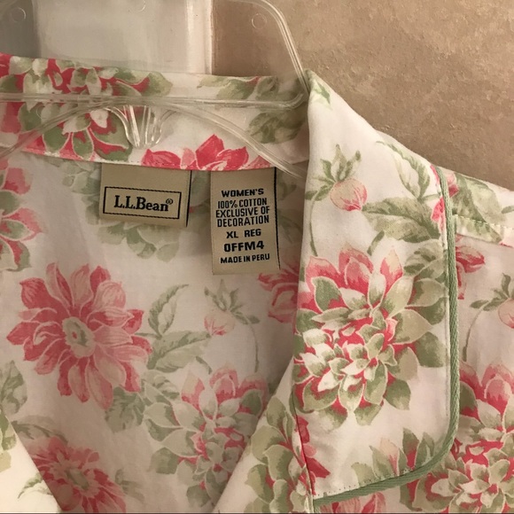 NEW LL Bean Classic Pink Floral Pajama Set XL - Picture 3 of 8